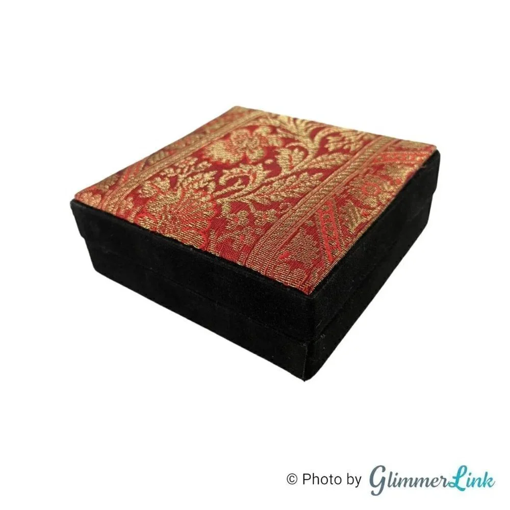 Vintage Upholstered Velvet Keepsake Box